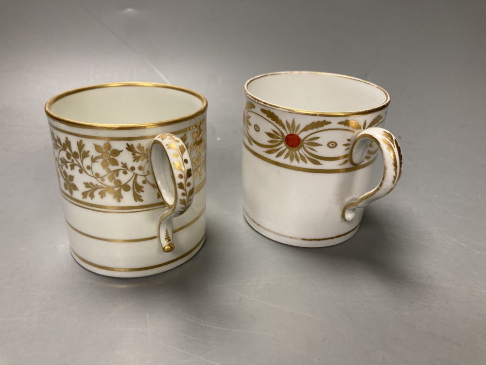 Six coffee cans including Worcester Coalport and Spode, 6cm
